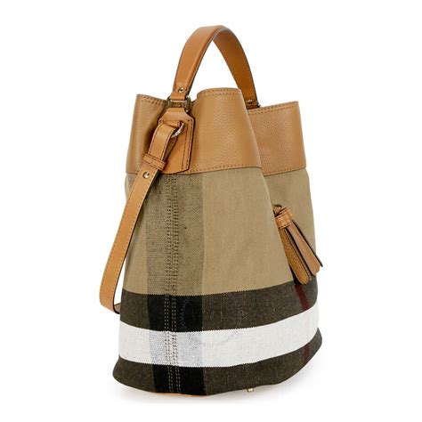 burberry ashby medium canvas hobo bag saddle brown|BURBERRY Ashby Medium Hobo Tote and Shoulder Bag 3945726.